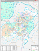 St. Louis Wall Map Premium Style